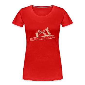 Carpenter Planer Design - Women's Premium Organic T-Shirt - red - Front - Mia (176cm)