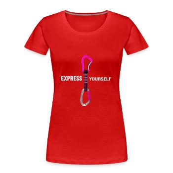 Alpiniste alpiniste alpin alpin alpin alpiniste alpiniste alpinisme - T-shirt bio Premium Femme - rouge - Devant - Mia (176cm)