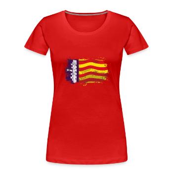 Mallorca Flag - Frauen Premium Bio T-Shirt - Rot - Vorne - Mia (176cm)