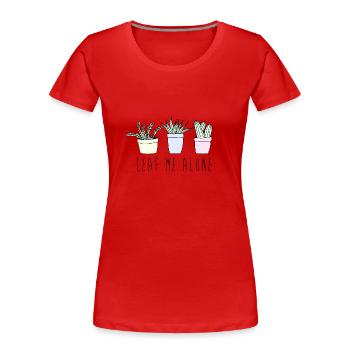Leaf me alone - Women's Premium Organic T-Shirt - red - Front - Mia (176cm)