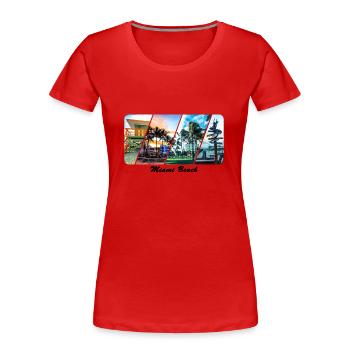 Miami Beach - Frauen Premium Bio T-Shirt - Rot - Vorne - Mia (176cm)