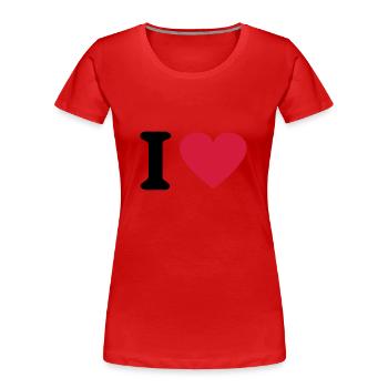 I Herz - Frauen Premium Bio T-Shirt - Rot - Vorne - Mia (176cm)