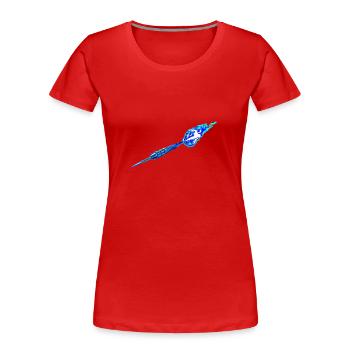 Dartpfeil hellblau - Frauen Premium Bio T-Shirt - Rot - Vorne - Mia (176cm)