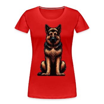 Berger allemand Chiens de berger Chiens de berger - T-shirt bio Premium Femme - rouge - Devant - Mia (176cm)