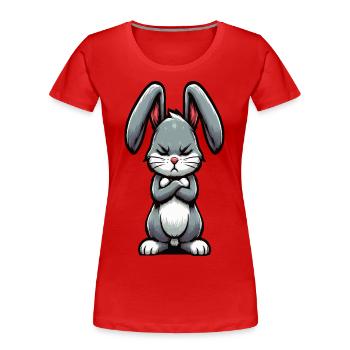 Kaninchen Hase Hasen langohr Klopfer Rammler - Frauen Premium Bio T-Shirt - Rot - Vorne - Mia (176cm)