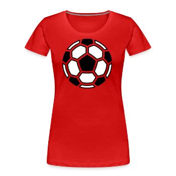 Football Mosaic (Ball Logo Symbol Pictogram / 2C) - Women's Premium Organic T-Shirt - red - Front - Mia (176cm)