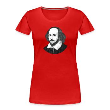 William Shakespeare - Women's Premium Organic T-Shirt - red - Front - Mia (176cm)
