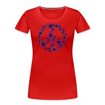 Peace - Frauen Premium Bio T-Shirt - Rot - Vorne - Mia (176cm)
