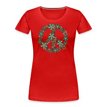 Peace - Frauen Premium Bio T-Shirt - Rot - Vorne - Mia (176cm)