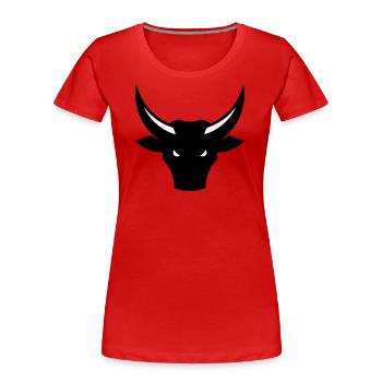 Bull / Taurus / Ox / Bull Head (2C) - Women's Premium Organic T-Shirt - red - Front - Mia (176cm)