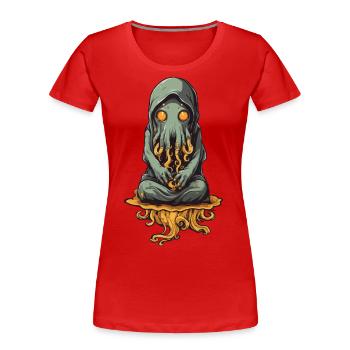 Monstre visqueux tentacule d’Halloween - T-shirt bio Premium Femme - rouge - Devant - Mia (176cm)
