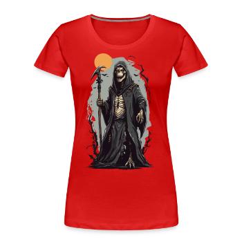 Sorcerer, Reptile, Grim Reaper, Mage, Halloween Horror - Women's Premium Organic T-Shirt - red - Front - Mia (176cm)