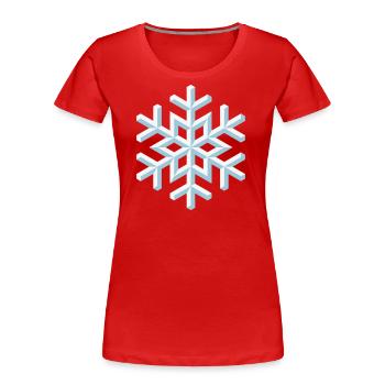 Schneeflocke 3D (Schnee / Flocke / Winter) - Frauen Premium Bio T-Shirt - Rot - Vorne - Mia (176cm)