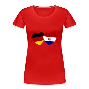 The German Croatian friendship - Women's Premium Organic T-Shirt - red - Front - Mia (176cm)