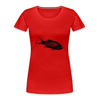 Vintage Korallenrifffisch im Korallenriff - Frauen Premium Bio T-Shirt - Rot - Vorne - Mia (176cm)