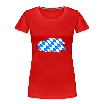 Bavaria Flag Used Look Bavarian Flag Vintage - Women's Premium Organic T-Shirt - red - Front - Mia (176cm)