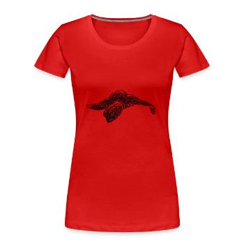 Kleine neugierige Schildkröte - Frauen Premium Bio T-Shirt - Rot - Vorne - Mia (176cm)