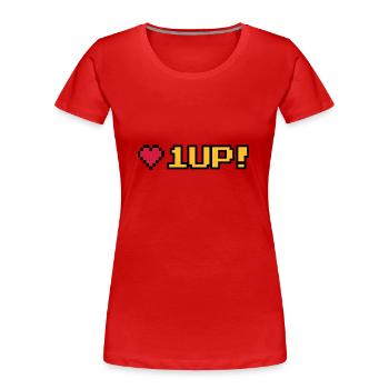 8-Bit 1UP - T-shirt bio Premium Femme - rouge - Devant - Mia (176cm)