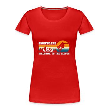Snowboarder Schnee Piste - Frauen Premium Bio T-Shirt - Rot - Vorne - Mia (176cm)