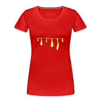 gelber schleim linie strich schleimig - Frauen Premium Bio T-Shirt - Rot - Vorne - Mia (176cm)
