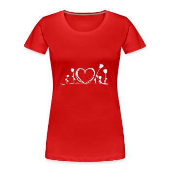 coeur nature fleurs roses protection du climat nature amour - T-shirt bio Premium Femme - rouge - Devant - Mia (176cm)
