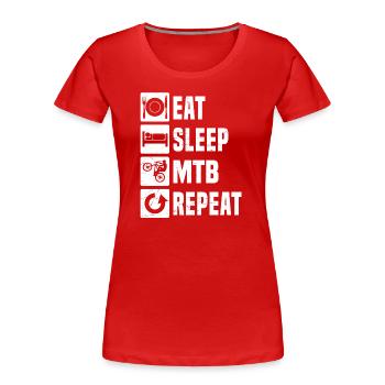 Cyclists Men MTB Cycling Mountain Bike - Women's Premium Organic T-Shirt - red - Front - Mia (176cm)