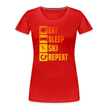 Langlauf Classic Damen Langlauf Skate Langlauf - Frauen Premium Bio T-Shirt - Rot - Vorne - Mia (176cm)