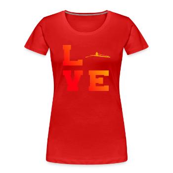 Aviron rameurs femmes hommes aviron - T-shirt bio Premium Femme - rouge - Devant - Mia (176cm)
