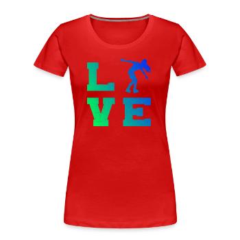 Patins à roulettes Patin à roulettes Patin à roulettes - T-shirt bio Premium Femme - rouge - Devant - Mia (176cm)