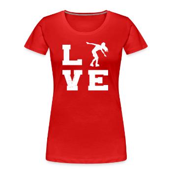 Women's Roller Skating Roller Skating Roller Skates - Women's Premium Organic T-Shirt - red - Front - Mia (176cm)