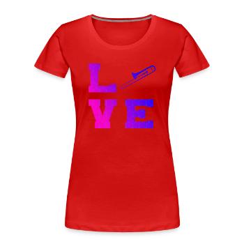 Cuivre Tromboniste Tromboniste - T-shirt bio Premium Femme - rouge - Devant - Mia (176cm)