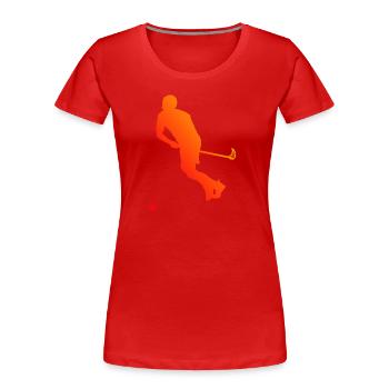 Hockey Unihockeyspielen Salibandy Unihockey - Frauen Premium Bio T-Shirt - Rot - Vorne - Mia (176cm)