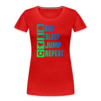 Free Runner Parcours Parkour Hommes Femmes Free Run - T-shirt bio Premium Femme - rouge - Devant - Mia (176cm)