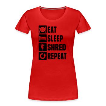 Women Snowboarding Snowboard Men Winter Sports - Women's Premium Organic T-Shirt - red - Front - Mia (176cm)