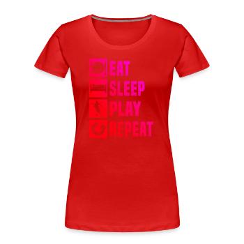 Soccer Football Football Playing Football Game - Women's Premium Organic T-Shirt - red - Front - Mia (176cm)