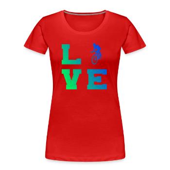 Rennradfahrer Damen Rennradfahren Roadbike - Frauen Premium Bio T-Shirt - Rot - Vorne - Mia (176cm)