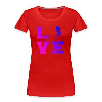 Herren Rennradfahren Roadbike Rennradfahrer - Frauen Premium Bio T-Shirt - Rot - Vorne - Mia (176cm)