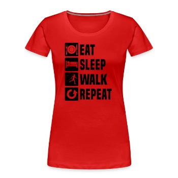 Walking Herren Damen Nordic Walker Walken - Frauen Premium Bio T-Shirt - Rot - Vorne - Mia (176cm)
