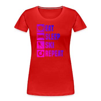 Langlauf Classic Langlauf Langlauf Klassisch - Frauen Premium Bio T-Shirt - Rot - Vorne - Mia (176cm)