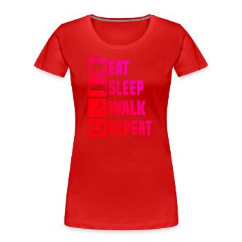 Damen Nordic Walking Walken Walker Nordic Walker - Frauen Premium Bio T-Shirt - Rot - Vorne - Mia (176cm)