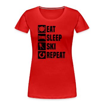 Patinage de fond femmes Ski de fond patin de fond - T-shirt bio Premium Femme - rouge - Devant - Mia (176cm)