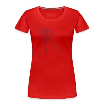 Ski de fond Classique Ski de fond Patinage de fond - T-shirt bio Premium Femme - rouge - Devant - Mia (176cm)