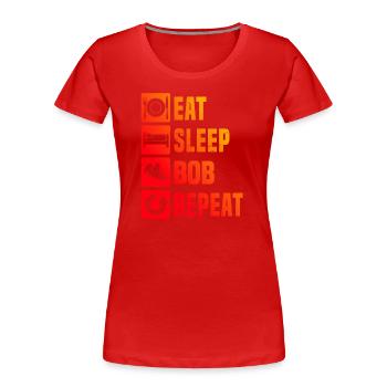 Bob fahren Herren Bobbahn Bob Bobsport Damen - Frauen Premium Bio T-Shirt - Rot - Vorne - Mia (176cm)