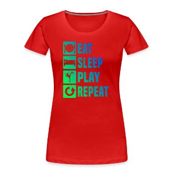 Fussballtennis Futnet Damen Futnet Spieler - Frauen Premium Bio T-Shirt - Rot - Vorne - Mia (176cm)