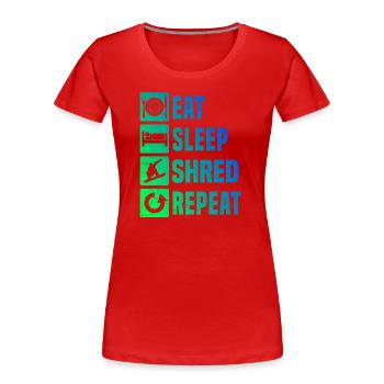 Snowboarding Snowboarder Snowboard Winter Sports - Women's Premium Organic T-Shirt - red - Front - Mia (176cm)