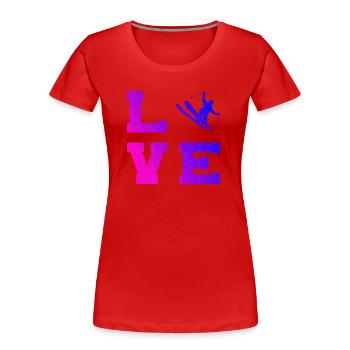 Freestyle Ski Ski Freestyle Slopestyle Herren - Frauen Premium Bio T-Shirt - Rot - Vorne - Mia (176cm)