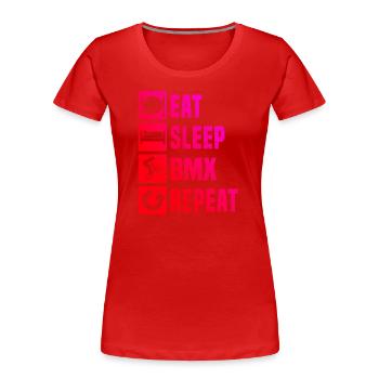 Bike bmx jungen Herren Damen bmx Radfahren - Frauen Premium Bio T-Shirt - Rot - Vorne - Mia (176cm)
