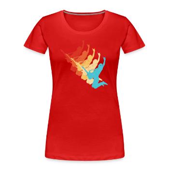 akustische gitarre Gitarre E-gitarre Herren - Frauen Premium Bio T-Shirt - Rot - Vorne - Mia (176cm)