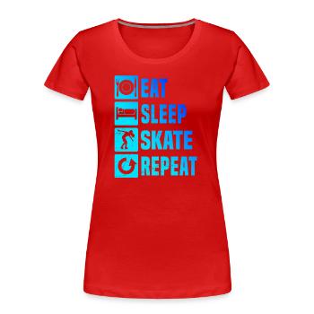 Patinage à roulettes Hommes Patinage à roulettes - T-shirt bio Premium Femme - rouge - Devant - Mia (176cm)