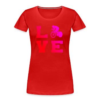 Roadbike Damen Rennradfahrer Rennradfahren - Frauen Premium Bio T-Shirt - Rot - Vorne - Mia (176cm)